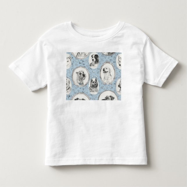 Kortärmad T-Shirt med Hund Graphic (Framsida)