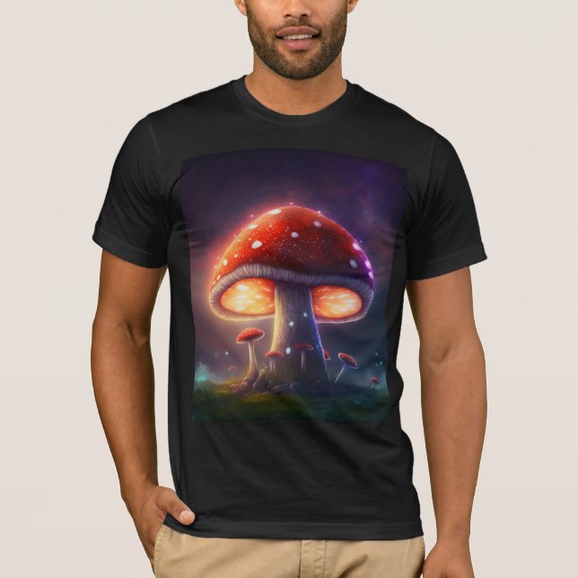 Kortärmaden Cosmic Amanita Muscaria Bella+Canvas T Shirt (Framsida)