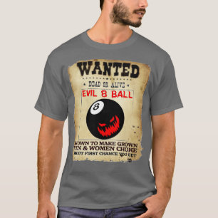Kortärmaden Evil 8 Boll Bassäng Billiards League T Shirt