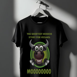 Kortaste skräckberättelse för Vegans - Lustigt Cow T Shirt