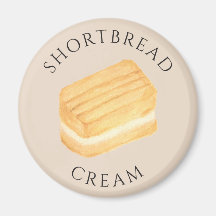 Kortbröd Kräm Biskvi Handritad Magnet