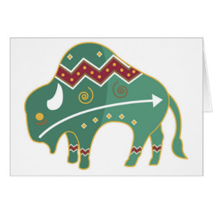 Kortbuffeln avbildar indian hälsningskort