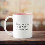 Kortcitat för Trendiget Emotionate Support Coworki Två-Tonad Mugg<br><div class="desc">En roligt för att göra din arbetsdag ljusare! Mugg,  denna " medarbetare för främjande av stöd",  är minimalistiskt,  superskoj och fullständigt relaterat!</div>