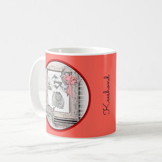 Korteshond Julvinter-målning - Hund Kaffemugg (Framsida vänster)