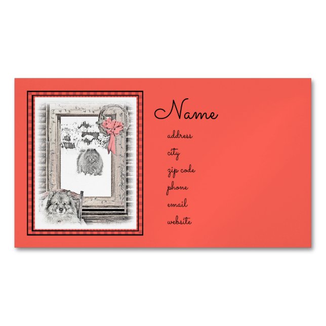 Korteshond Julvinter-målning - Hund Magnetiska Visitkort (Framsida)