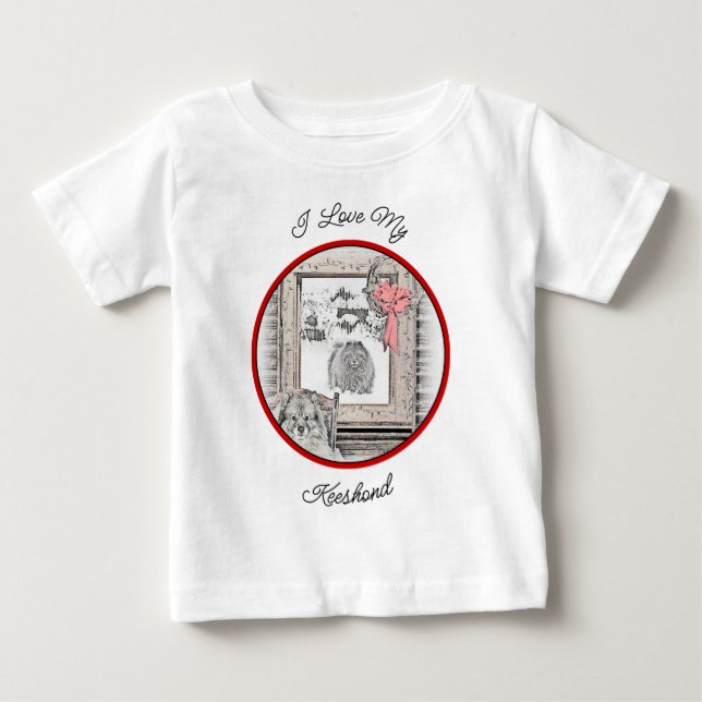 Korteshond Julvinter-målning - Hund T Shirt (Framsida)