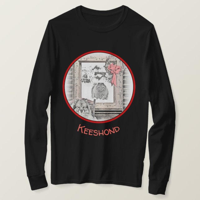 Korteshond Julvinter-målning - Hund T Shirt (Design framsida)