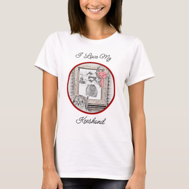 Korteshond Julvinter-målning - Hund T Shirt (Framsida)