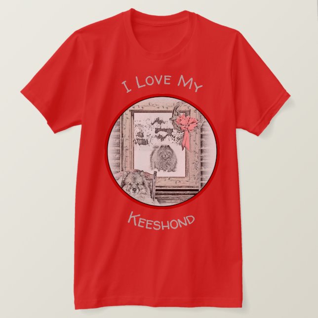 Korteshond Julvinter-målning - Hund T Shirt (Design framsida)