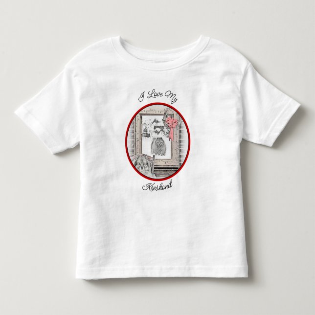 Korteshond Julvinter-målning - Hund T Shirt (Framsida)