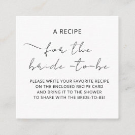 Kortet "A RECIPE" för brudduschen Tilläggskort