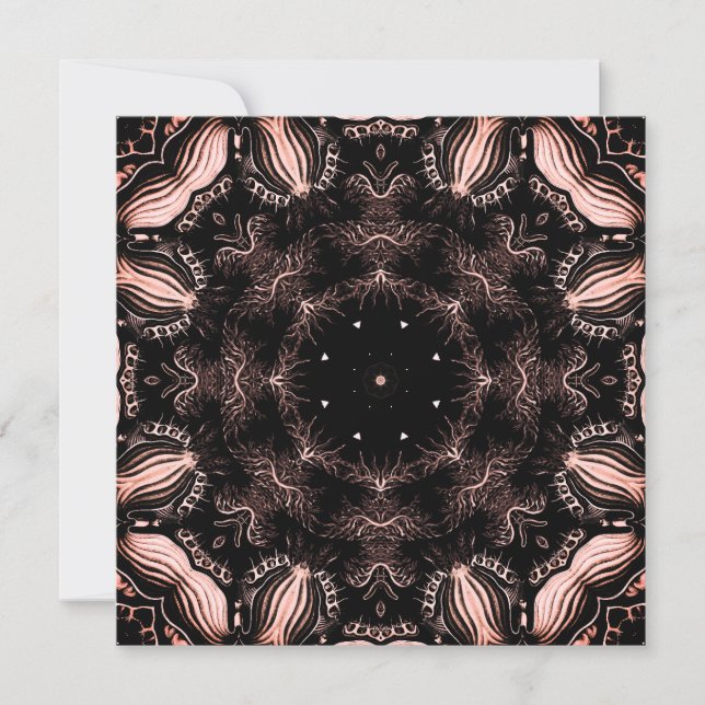 Kortet abstrakt Black and Rosa Designer Square Not Julkort (Framsida)