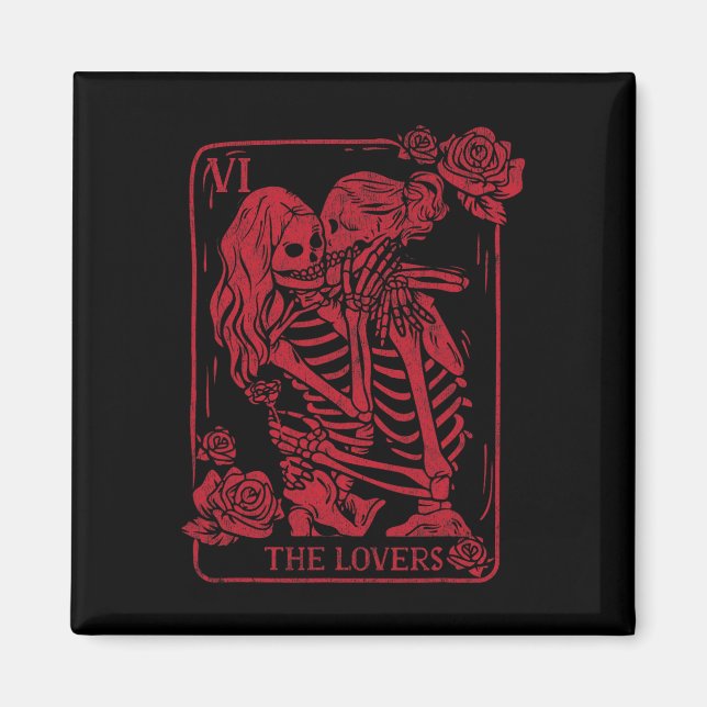 Kortet Älskande Tarot Kyssande Lesbiska Själssystr Magnet (Framsidan)