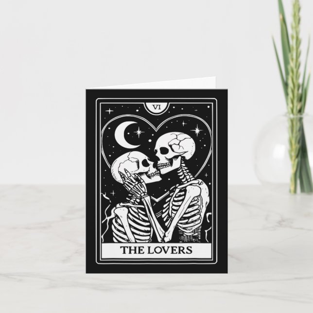 Kortet älskarna Tarot - Kyssande skelett - Hallow Kort (Framsida)