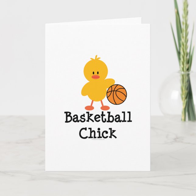 Kortet Basketball Chick Greeting Card Kort (Framsida)