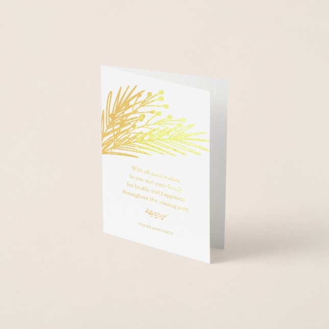 Kortet Berries & Löv Greeting Card Folierat Kort (Framsida)