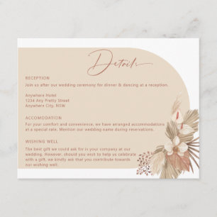 Kortet Boho Arch Pampas Grass - Information om dju Tilläggskort