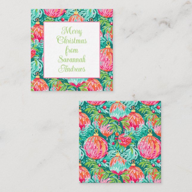 Kortet Bright Handflatan Beach-julets prydnadsföre Anteckningskort (Fram/baksida)