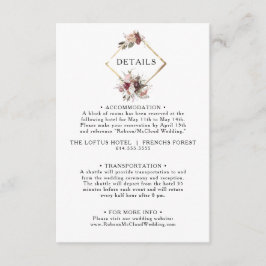 Kortet Burgundy Boho Blommigt Information om hölje Tilläggskort