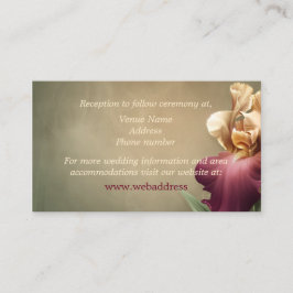 Kortet Burgundy och Cream Iris Bröllop Tilläggskort