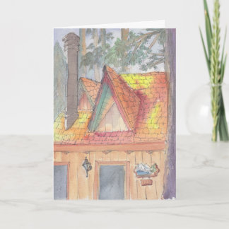 Kortet "Cabin Watercolor Sketch/Arrowhad" Helgkort