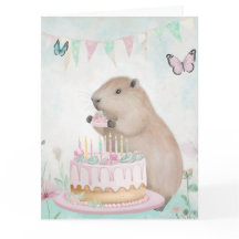 Kortet Capybara Cakefest Barns födelsedag Greeting