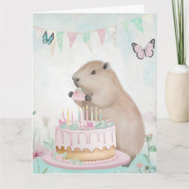Kortet Capybara Cakefest Barns födelsedag Greeting Kort