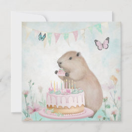 Kortet Capybara Cakefest Kids Greeting Card