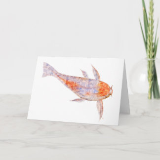 Kortet Carp Woodblock Greeting Card Kort
