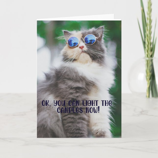 Kortet Cat Birthday Greeting Coola Kort (Framsida)
