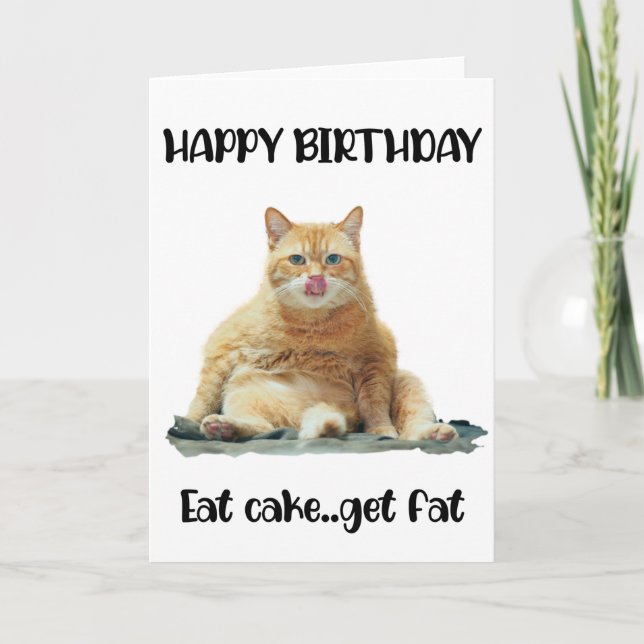 Kortet Cat Birthday Greeting Tjock Kort (Framsida)