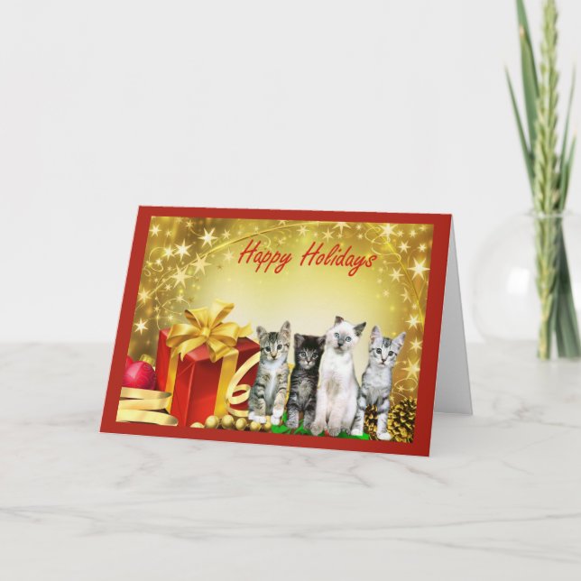 Kortet Cat Chrstmas Helgkort (Framsida)