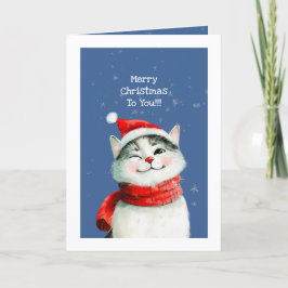 Kortet Cat Cute God jul Helgkort