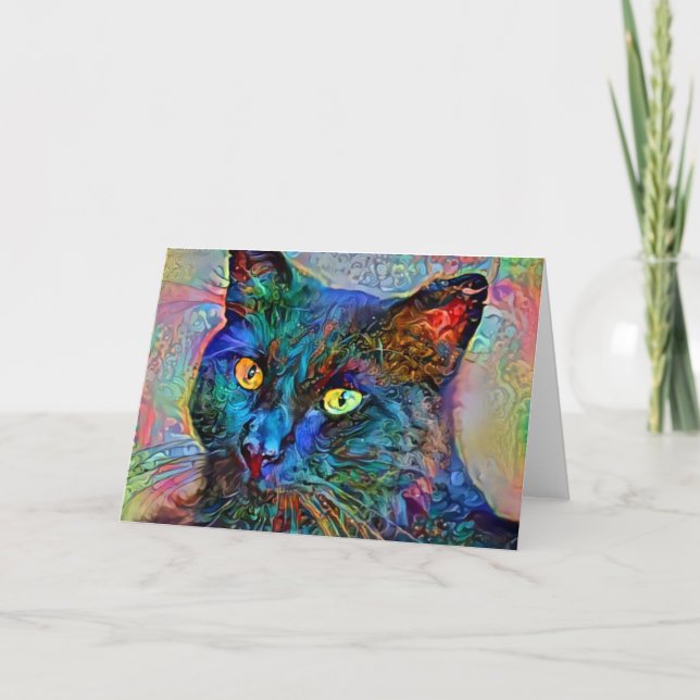 Kortet Cat Paint 2 Art Note Card Kort (Framsida)