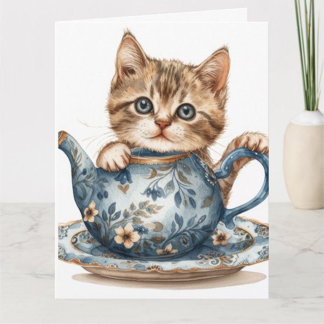 Kortet Cat-Thned Greeting Card Kort (Framsida)