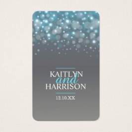 Kortet Champagne blue grått bröllop Visitkort