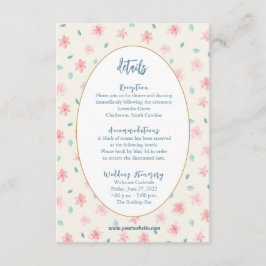 Kortet chic Little Rosa Blommigt Detaljhölje Tilläggskort