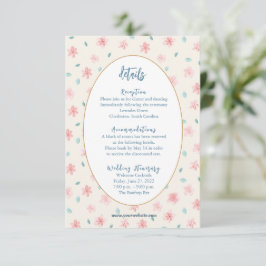 Kortet chic Little Rosa Blommigt Detaljhölje Tilläggskort