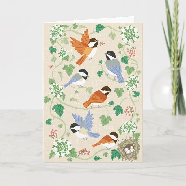 Kortet Chickadee Sång Kort (Framsida)
