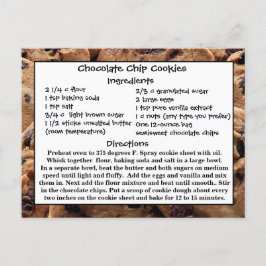 Kortet Chocolate Chip Cookies Recipe Card Postcard Vykort