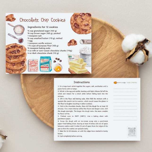 Kortet Chocolate Chip Cookies Recipe Vykort (Skapare uppladdad)