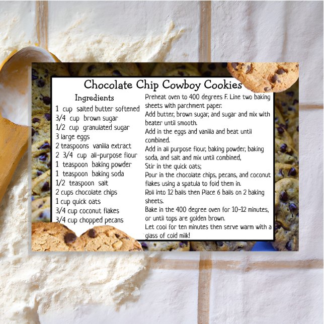 Kortet Chocolate Chip Cowboy Cookies Recipe Tack Kort (Skapare uppladdad)
