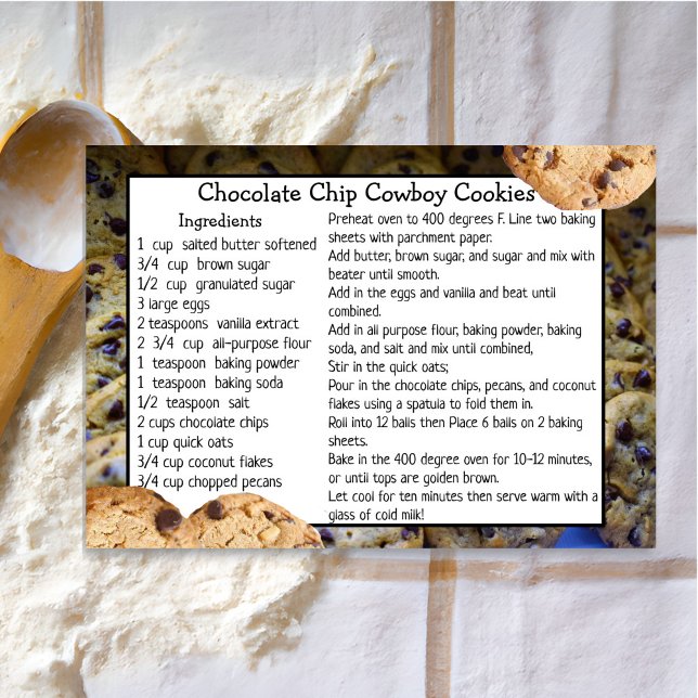 Kortet Chocolate Chip Cowboy Cookies Recipe Tack Kort (Skapare uppladdad)