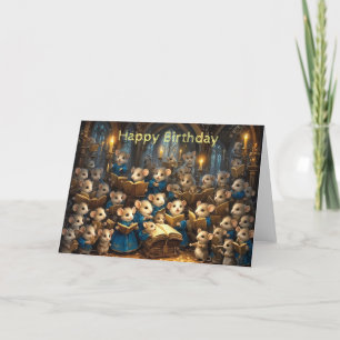Kortet Church Mouse Choir Birthday Card Tack Kort