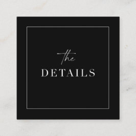 Kortet Classy Bröllop - detaljer Bilaga - Skanna Q Fyrkantigt Visitkort