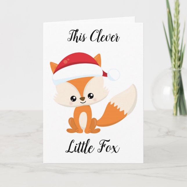 Kortet Clever Whimsical Fox Greeting Card Helgkort (Framsida)