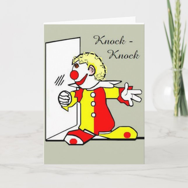 Kortet "Clown Joke Birthday Greeting Card" Kort (Framsida)