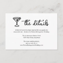 Kortet Cocktail-Bröllop Information - detaljförslu