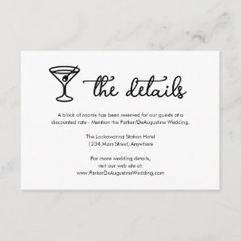 Kortet Cocktail-Bröllop Information - detaljförslu Tilläggskort