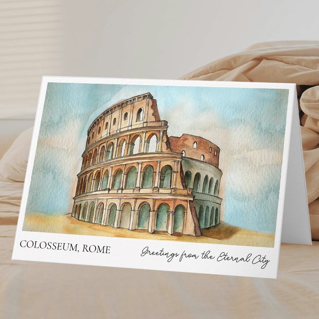 Kortet Colosseum Rom Italien Tourist Greeting Card Kort (Colosseum Rome Italy  retriment Greeting Card)